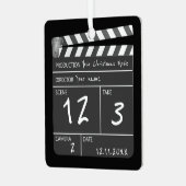 ノベルティパーソナライズされたカスタム映画クラッパーボード メタルオーナメント (正面左)