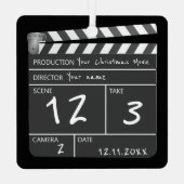 ノベルティパーソナライズされたカスタム映画クラッパーボード メタルオーナメント (裏面)