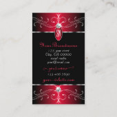 ノベルティブラックレッド華美オーナメントズジュエルモノグラム 名刺 (裏面)