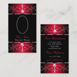 ノベルティブラック赤華美オーナメント宝石写真 名刺