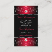 ノベルティブラック赤華美オーナメント宝石写真 名刺 (裏面)