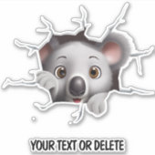 ノベルティブレークスルーホールピーキングキュートコアラベア シール (正面)