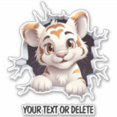 ノベルティブレークスルーホールピーキングキュートタイガーカッブ シール (正面)