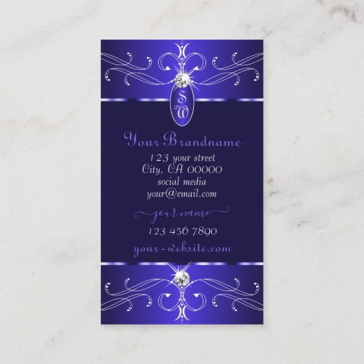 ノベルティブ王室のルー華美オーナメントイニシャルシック 名刺 (裏面)