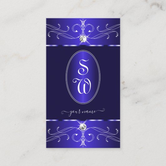 ノベルティブ王室のルー華美オーナメントイニシャルシック 名刺 (正面)