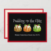 ノベルティプディング・オン・ザ・グリッツ・クリスマス企業の シーズンポストカード (正面/裏面)
