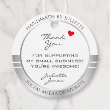 ノベルティホワイト&シルバー製品パッケージありがとう