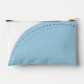 ノベルティモダン名前をカスタムするブルー&ホワイト アクセサリーポーチ (裏面)