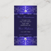 ノベルティ王室のブルー華美オーナメントフォトシック追加 名刺 (裏面)