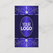 ノベルティ王室のブルー華美オーナメント(ロゴシック) 名刺 (正面)