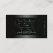 ノベルティ白黒グリーングラデーションフレームモノグラム 名刺 (裏面)