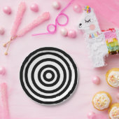 ノベルティ白黒ブルセイズサークル ペーパープレート (パーティー)