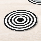 ノベルティ白黒ブルセイズサークル ラウンドペーパーコースター (アングル)