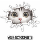 ノベルティ突破口覗き可愛い猫ネコ シール (正面)