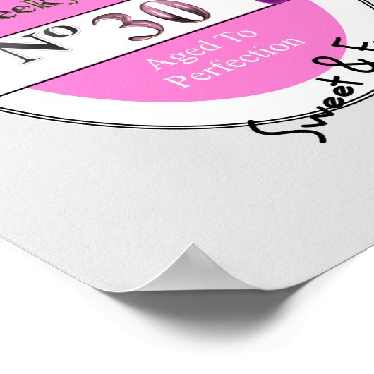 ノベルティ第30節目誕生日ワインラおもしろいベル ポスター (角)