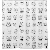 ノベルティ絵文字顔式パターン シャワーカーテン (正面)