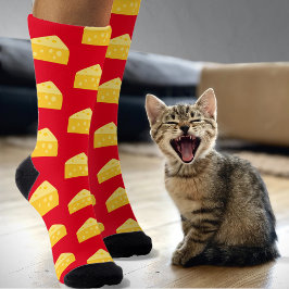 ノベルティ臭いチーズパターおもしろいン – 赤い食品 ソックス