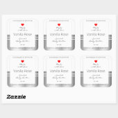 ノベルティ製品包装ラベル白と銀 スクエアシール (シート)