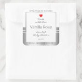 ノベルティ製品包装ラベル白と銀 スクエアシール (バッグ)