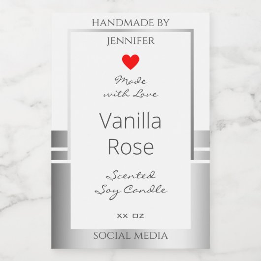 ノベルティ製品包装ラベル白と銀 フードラベル (シングルラベル)