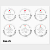 ノベルティ製品包装ラベル白と銀 ラウンドシール (シート)