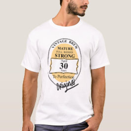 ノベルティ30thマイルストーン誕生日おもしろいBeerLabel Tシャツ
