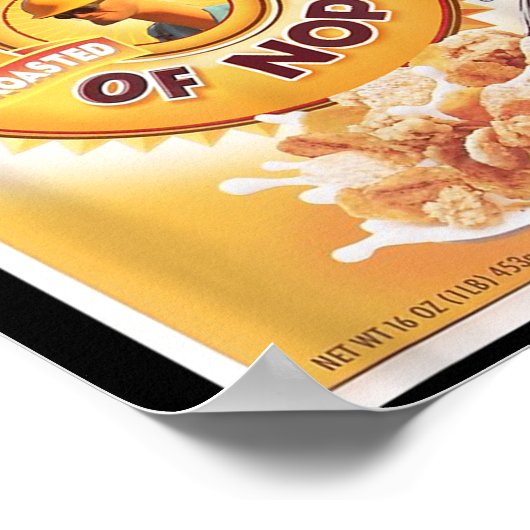 ノペのシリアルのおもしろいハニーバンチTシャツ ポスター (角)