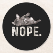 ノペレイジーブルフランスのドッグ愛人ギフト ラウンドペーパーコースター (正面)