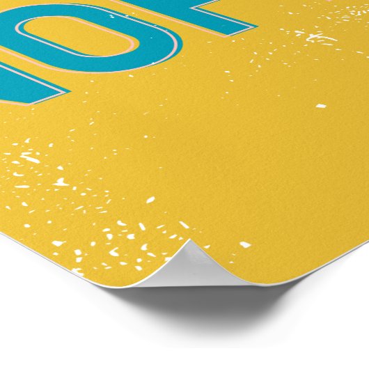 ノペ動揺してグランジタイポグラフィイエローブルー ポスター (角)