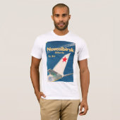ノボシビルスク・シベリア・ソ連のフライト・ポスター Tシャツ (正面フル)