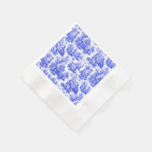 ノマデザウストラエイリアン青トワールデジュイ 縁ありカクテルナプキン (角)