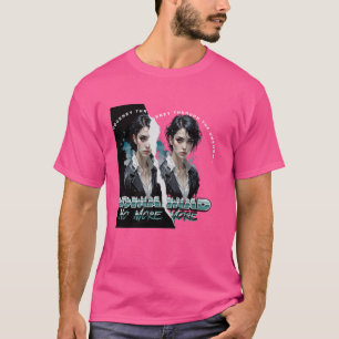 ノマドNo More、悲しい女の子の二重露出 Tシャツ