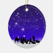 ノミが生まれ星の雪の夜に セラミックオーナメント (左)