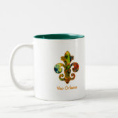 ノラは(紋章の)フラ・ダ・リ(2)を絵を描きました ツートーンマグカップ (左)