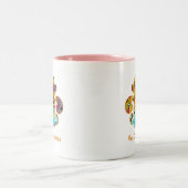 ノラは（紋章の）フラ・ダ・リ(4)を絵を描きました ツートーンマグカップ (中央)