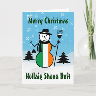 ノライグショナデュイメリークリスマスアイルランド雪だるま シーズンカード