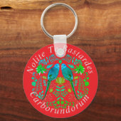 ノライトテバスタルドカルボルンドラム | 鳥 | レッド キーホルダー (裏面)