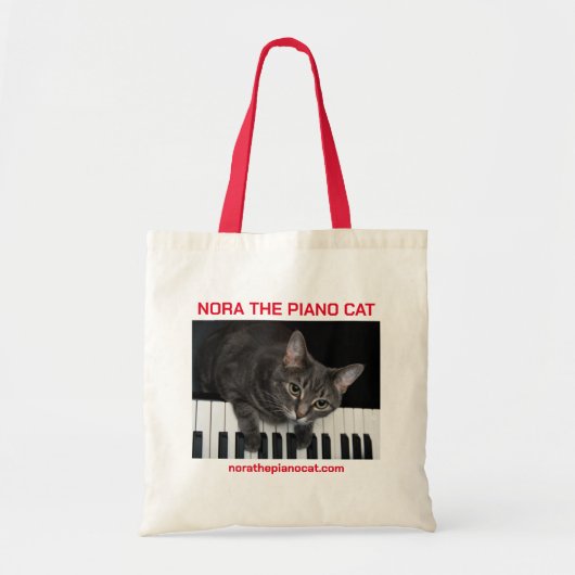 ノラザピアノキャットトート001 トートバッグ (正面)