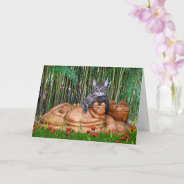 ノラザピアノ猫-折り畳みカ空白のード-スタイル008 カード