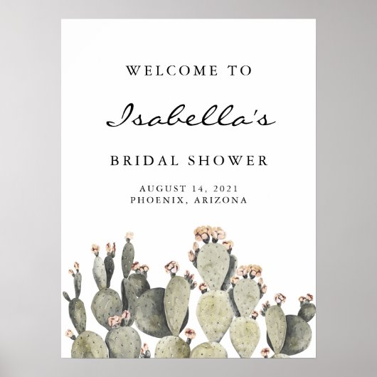ノラ – ボヘミアンプリックリーナシサボテンブライダルシャワー ポスター (正面)