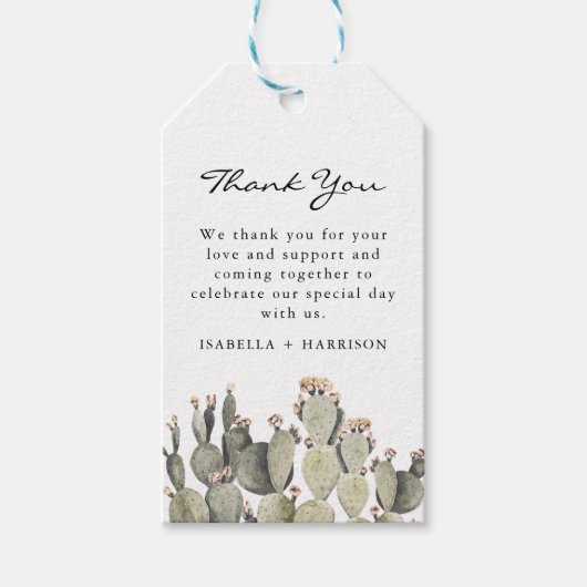 ノラ – Bohemian Prickly Pear Cactus水彩 ギフトタグ (正面)