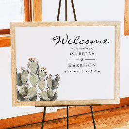 ノラ – Prickly Pear Cactus Bohemian Welcome Sign ポスター