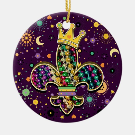 ノラDatのフルーアdeはビーズです セラミックオーナメント (正面)