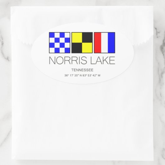 ノリス湖テネシー航海の州旗 楕円形シール (バッグ)