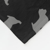 ノリッジテリアはパターン黒および灰色のシルエットを描きます フリースブランケット (角)