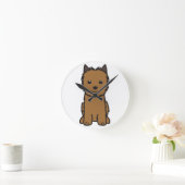 ノリッジテリア犬の漫画 ラウンド壁時計 (ホーム)