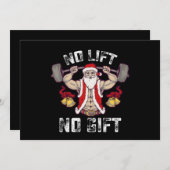 ノリフトノギフトサンタジムトレーニングフィットネスクリスマ 招待状 (正面/裏面)