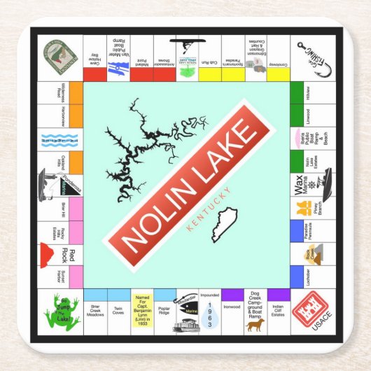 ノリン湖コースター スクエアペーパーコースター (正面)