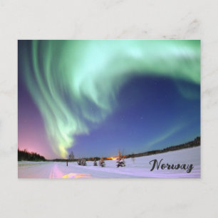 ノルウェイ北方灯ノルディック旅行写真 ポストカード