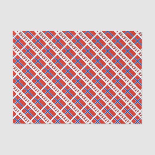 ノルウェーおよびノルウェー国旗のタイル 薄葉紙 (正面)